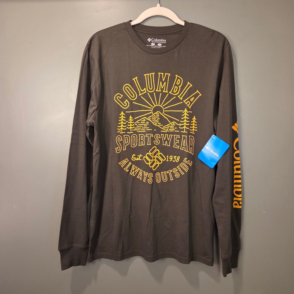 NEW Columbia Men's Long Sleeve Graphic Shirt‎ Size M Always Outside